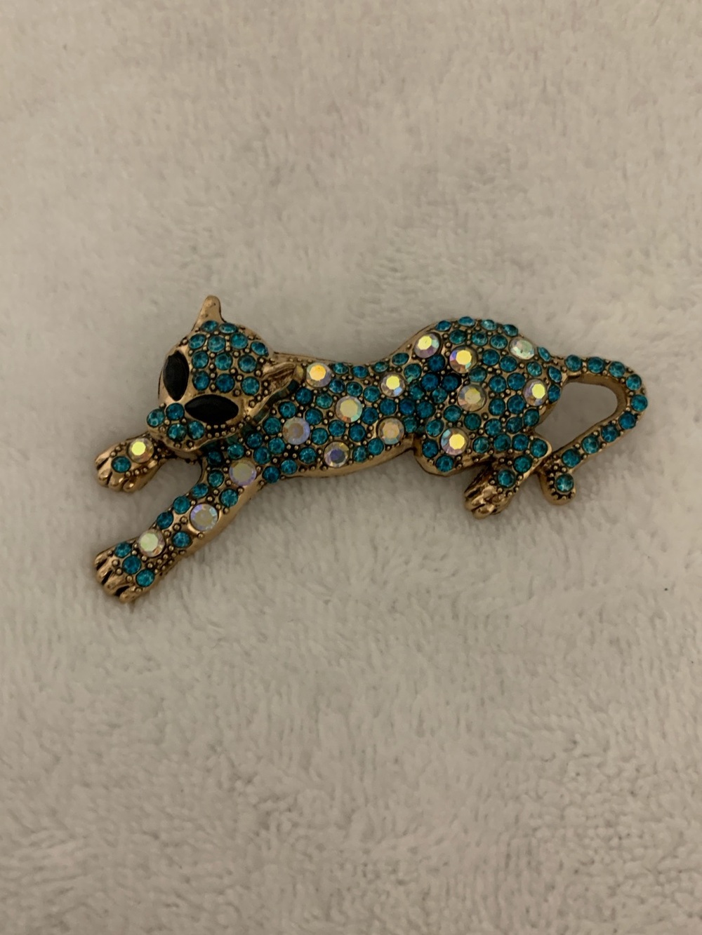 Leopard Brooch - Turquoise